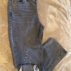 PacSun Charcoal Distressed Straight Leg Jeans